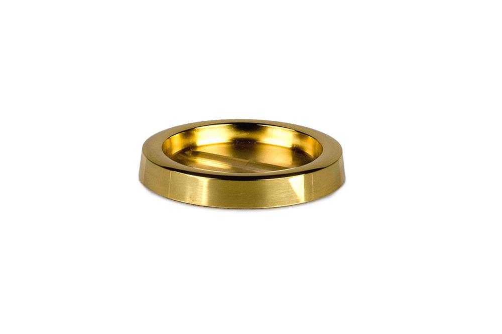 Flügel Untersetzer Messing, massiv; poliert; mit Nut zur Fixierung der Rolle; innen, 80 mm