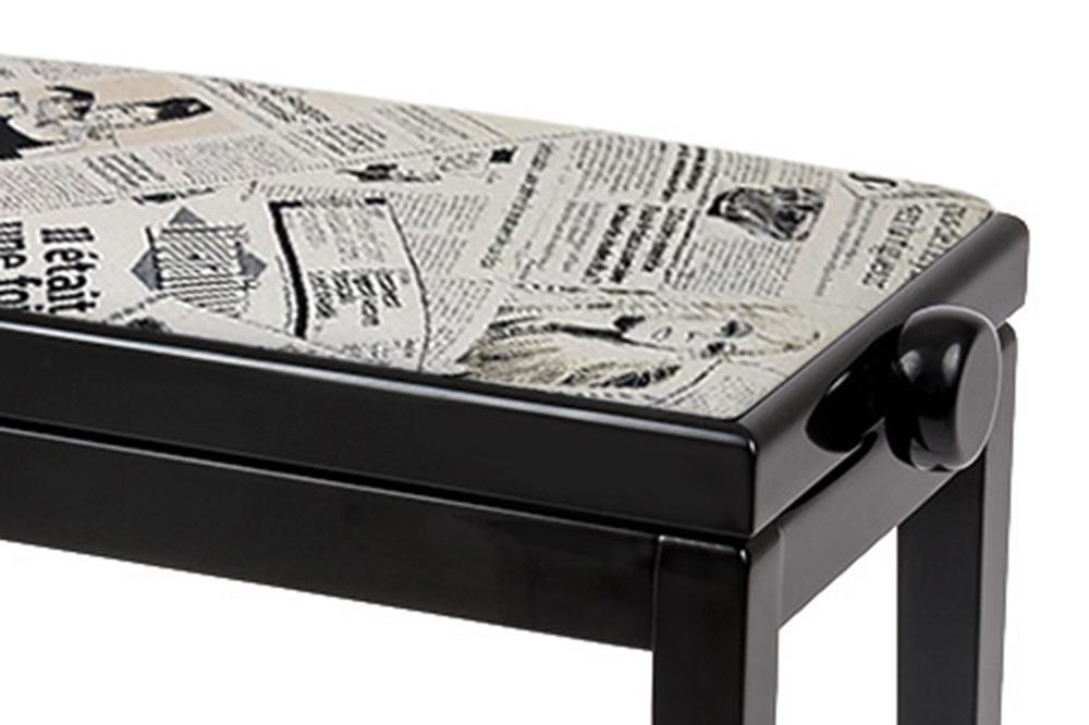 Beethoven-Bank, Beine montiert, stabile Mechanik, Farbe Elfenbein matt