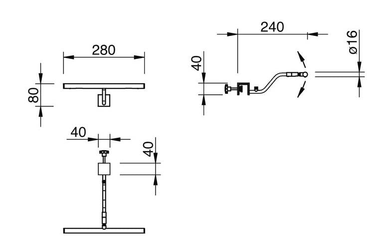 Leuchten Klavier; Rondo; Klemmleuchte, geschwungen; 2 x LED, 3,5 W; 2700 K, warmweiß