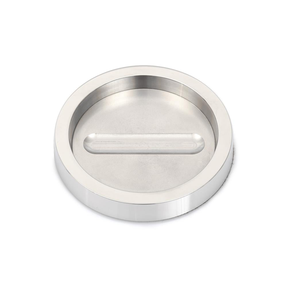 Flügel Untersetzer Edelstahl; poliert; mit Nut zur Fixierung der Rolle; innen, 80 mm