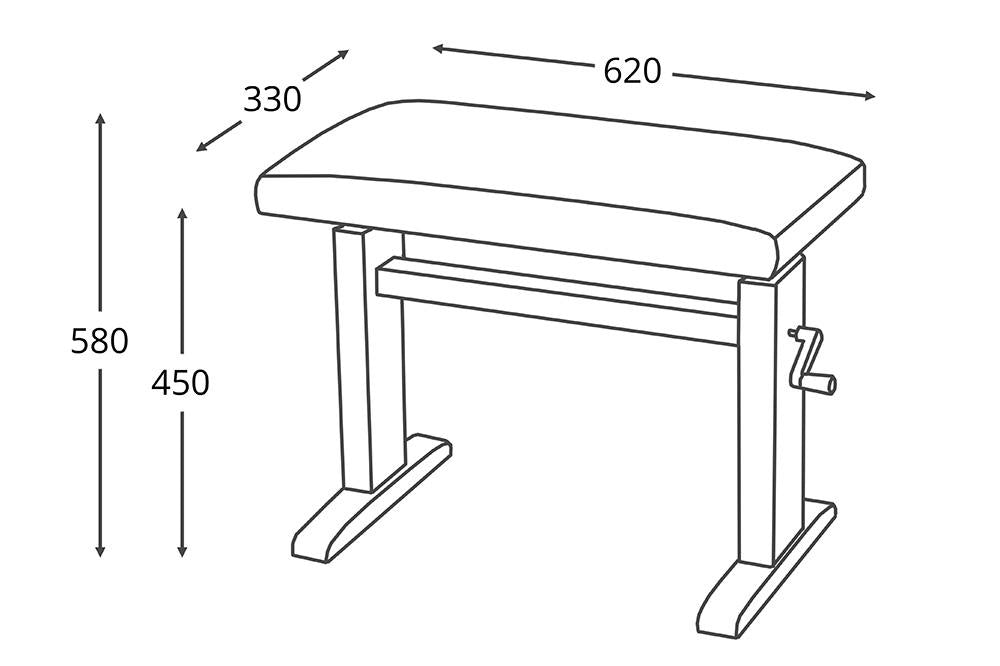 Kurbelbank B8 40, schwarz hochglanz