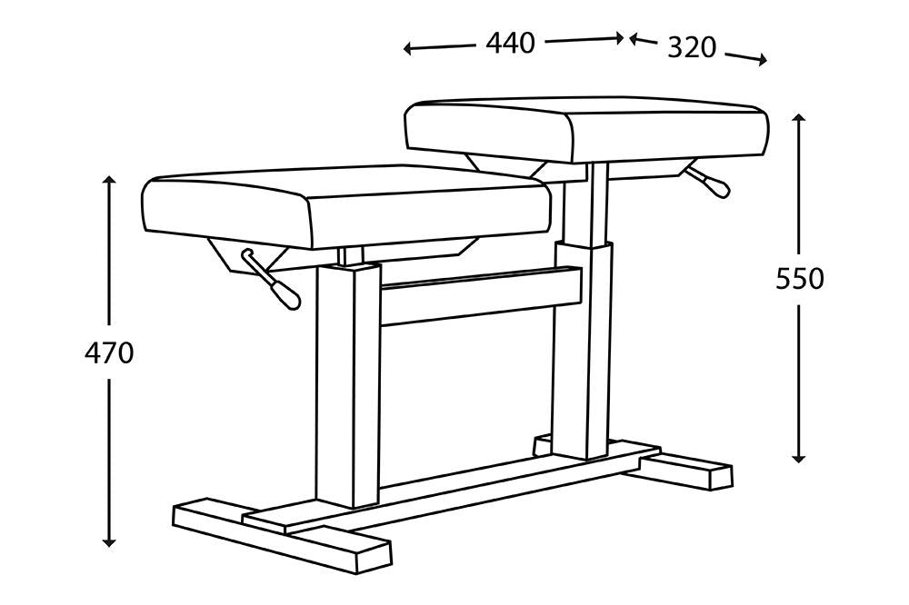 Hydraulik Lift Bank, Doppelsitz, 2-fach-Mechanik, schwarz matt